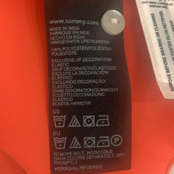 NWOT Tommy Hilfiger Orange Tie Dress - Picture 8 of 9